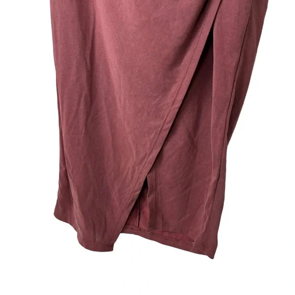 Lulu's Raise a Glass One Shoulder Midi Dress Size S Wedding Cocktail Rusty Rose - Picture 8 of 13